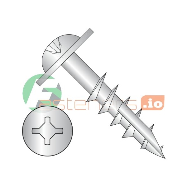 Newport Fasteners Wood Screw, #10, 3 in, Zinc Plated Steel Flange Round Head Phillips Drive, 1450 PK 684795 - main